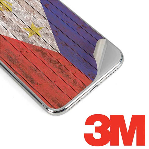 Philippines Flag Dark Wood iPhone XS Skin